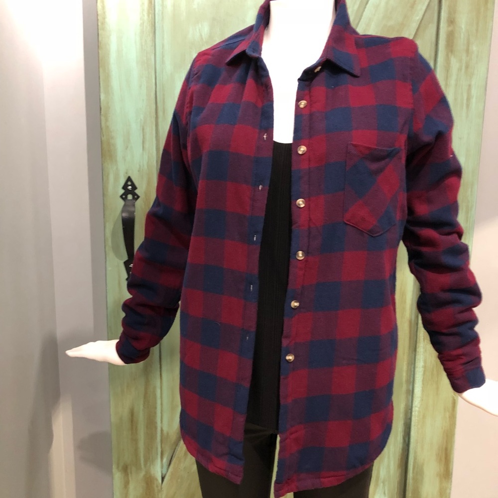 Sherpa Lined Buffalo Check Flannel - Picture 2 of 3